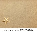 starfish on beach sand. close up