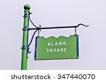 alamo square sign in san...