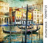 romantic venice - artwork in painting style - stock photo