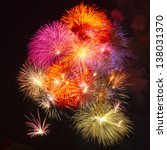 colorful fireworks of various...