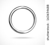 Silver ring copyspace torus round eps10 vector empty frame