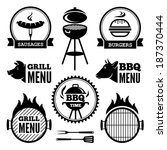 set of black grill and bbq...
