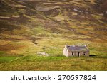 derelict stone cottage in the...