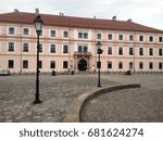 Small photo of OSIJEK, CROATIA - JUNE 16, 2017: Nice view of the Palace of Slavonian General Command, currently used by the Rectorate of the Josip Juraj Strossmayer University of Osijek, Croatia