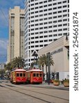 Small photo of NEW ORLEANS, LA 20 FEBRUARY 2015-- The St. Charles Avenue line streetcar in New Orleans, Louisiana, is the oldest continuously operating street railway system in the world.