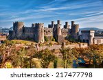 famous conwy castle in wales ...