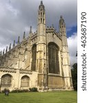 Small photo of Cambridge, England. August 2016. Impressive structure of King's College, part of Cambridge University set against a dark angry sky.