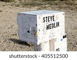 Small photo of RACHEL, NEVADA - OCTOBER 27, 2012 - The so-called "Black Mailbox" on SR-375, near Rachel. It was commonly used as a gathering place for UFO seekers.