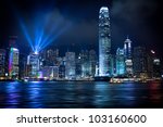 stunning light show in hong kong