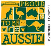 funky australia day card in...
