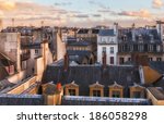 paris rooftops in the historic...