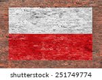 flag of poland painted on aged...
