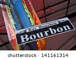 bourbon street sign and neon in ...