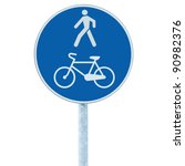 http://thumb1.shutterstock.com/thumb_large/420568/420568,1324159352,2/stock-photo-bicycle-and-pedestrian-lane-road-sign-on-pole-post-large-blue-round-isolated-bike-cycling-and-90982376.jpg