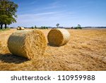 hay bales on the field after...
