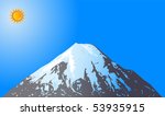 mountain peak with sun vector