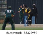 Small photo of PUCHONG, MALAYSIA - SEPT 24: Rakesh Madhavan (5), Malaysia bats against Guernsey at the Pepsi ICC World Cricket League Div 6 finals at the Kinrara Oval on September 24, 2011 in Puchong, Malaysia.