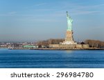 statue of liberty on a clear...