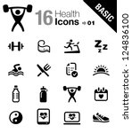 Basic - Health and Fitness icons - stock vector