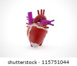 Hearth medical rendered isolated - stock photo