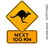 roadsign kangaroos next 100 km  ...