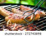 delicious german sausages on...