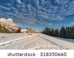 chalet with snow on austrian...