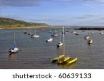 small boats moored in barmouth...