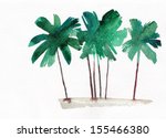 palm grove  watercolor