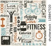 grunge fitness background, vintage style. vector illustration - stock vector