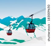 ski lift gondola snow mountains ...