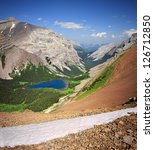 Small photo of Ribbon Lake, Mount Bogart Kananaskis Park, Alberta, Canada. As view from 20 minute hike up from Guinn Pass.