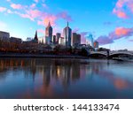 the skyline of melbourne and...