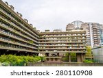 view of barbican complex in...