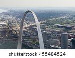 aerial view of st. louis arch...