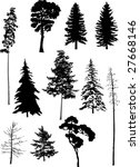 illustration with trees set...
