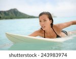 surfing surfer girl paddle for...