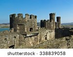 conwy castle with stone walls...