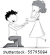 Man Proposing Cartoon