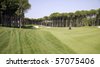 stock photo : panorama of golf club, landscape