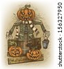 Halloween illustration drawn by hand - stock vector
