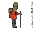 Cartoon Hiking Man