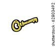 Cartoon Gold Key