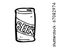 Can Of Beer Cartoon Stock Vector Illustration 67384009 : Shutterstock