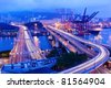 QUELS SONT CES NAVIRES ? - Page 48 Stock-photo-cargo-terminal-and-highways-in-hong-kong-81564904