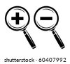 Monochromatic increase-decrease magnifiers icons - stock vector