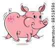 Cartoon Running Pig