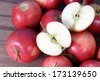 half of gala apple for sample at market place 