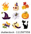 Halloween icon set - stock vector