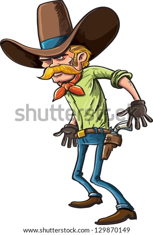 Rugged Handsome Wild West Cowboy Huge Stock Vector 129870149 - Shutterstock